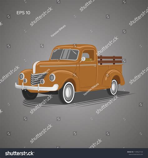 Old Farmer Pickup Truck Vector Illustration Stock Vector (Royalty Free ...