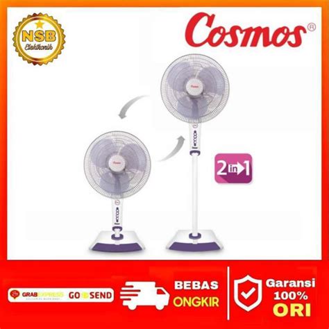 Promo Kipas Angin Berdiri Duduk Stand Fan Cosmos 16 Inch 2in1 16sen