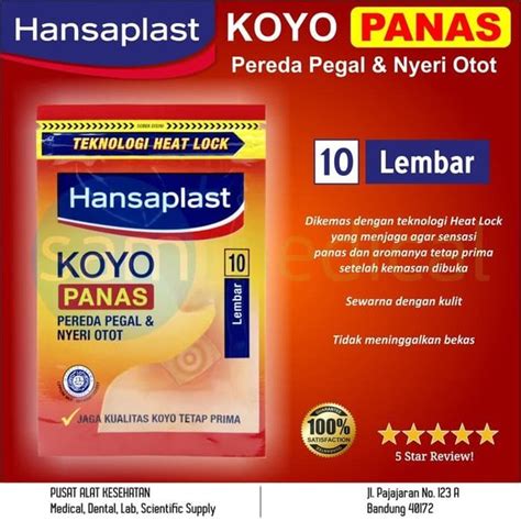 Jual Hansaplast Koyo Panas Pereda Pegal Dan Nyeri Otot Isi 10 Lembar Di