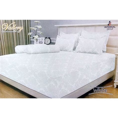 Jual Vallery Sprei Polos Emboss Tinggi Uk X King Size White