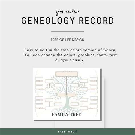 Ancestry Book Template Family Tree Family History and - Etsy