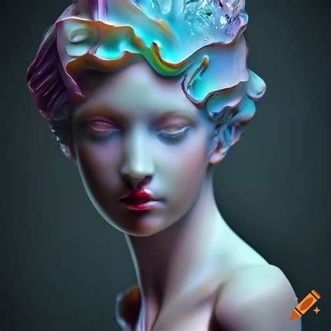 Intricate Marble Sculptures With Vibrant Colors On Craiyon