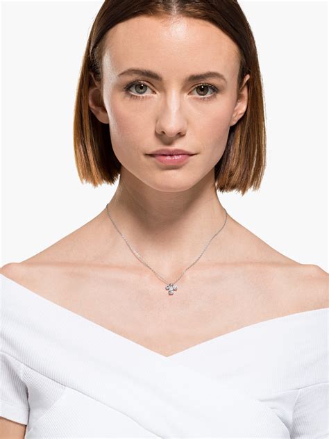 Buy Swarovski White Rhodium Plated Attract Cluster Pendant Necklace