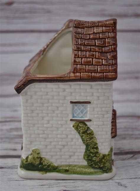 Otagiri Hand Painted Thatched Roof Cottage House Pen Holder Japan Ebay