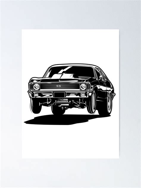 "Chevy Nova Drag Race Wheelie" Poster for Sale by WorldwideCars | Redbubble