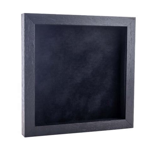 6x6 Shadow Box Frame Textured Black Wood 34 Depth Black Suede Backing Uv Acrylic 6x6