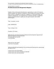 Professional Development Report Template.docx - This document is ...