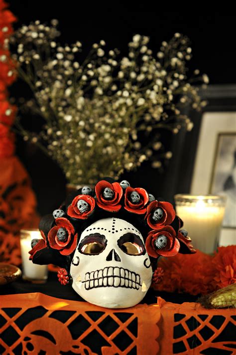 Day Of The Dead Skull Candle Holder Cristi Day Of The Dead Skull