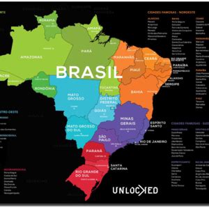 Mapa Do Brasil De Raspar X Cm Unlocked Moldura Leroy Merlin