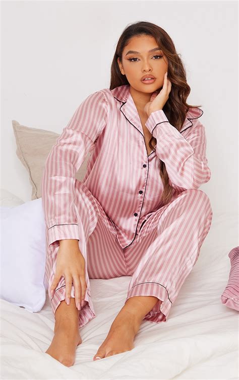 Plus Ensemble De Pyjama Rose Tendre Ray Chemise Manches Longues