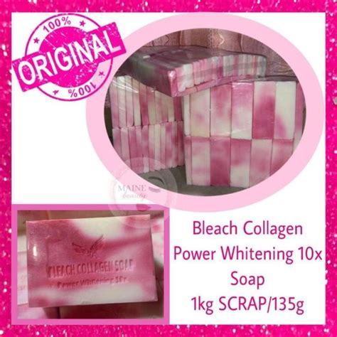 Bleach Collagen Power Whitening 10x 1kilo Scrap Soap 135g Original