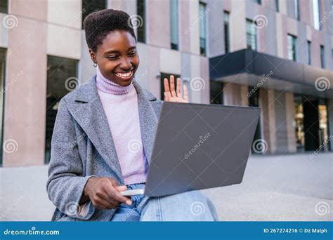 Glad Black Woman Making Phone Call Stock Photo Image Of Cheerful