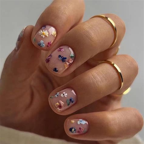 Amazon Pcs Spring Nude Pink Press On Nails Short Square