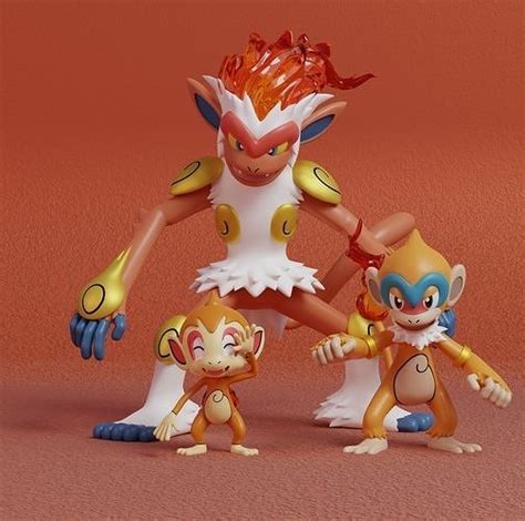 Pokemon Chimchar Monferno And Infernape With Poses D Model D