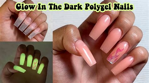 Diy Glow In The Dark Polygel Nails Nail Tutorial For Beginners Youtube