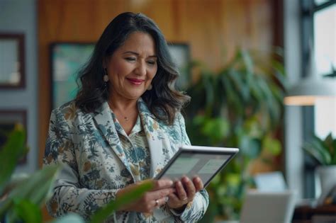 Premium Photo A Smiling Hispanic Midaged Mature Professional