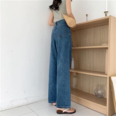 Korean Fashion High Waist Wide Leg Jeans Loose Oversize Denim Trousers