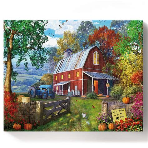 Country Barn Landscape Canvass Oil Painting - www.weeklybangalee.com