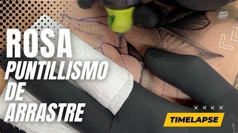 Como Tatuo Una Rosa Tatuaje En Puntillismo De Arrastre Aguja Rl