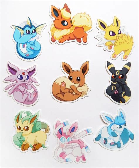 Eevee Eeveelution Pokemon Vinyl Waterproof Sticker Etsy Pokemon