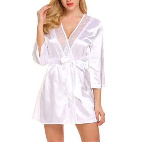 Sexy Lace Nightgown Erotic Lingerie Set Size L White