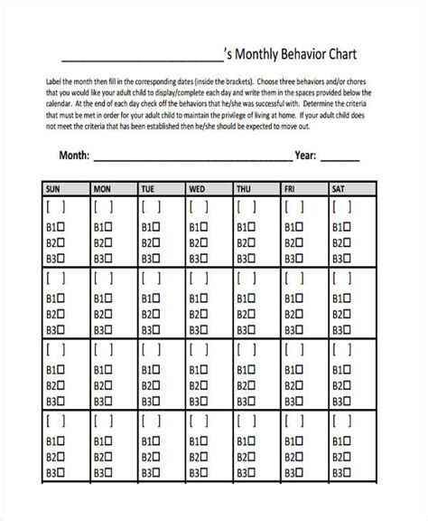 Behavior Chart - 32+ Examples, Word, Pdf, Excel, Google Docs, Google Sheets