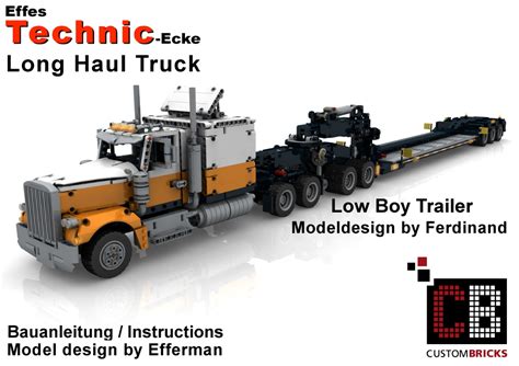 Lego Technic Model Custom Long Haul Truck Moc Custombricks Moc