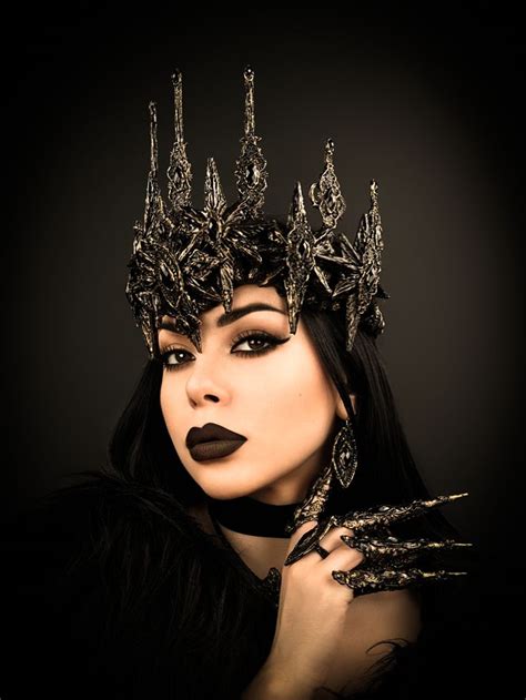 Gothic Queen Crown Evil Queen Tiara Devil Crown Unisex Etsy Dark