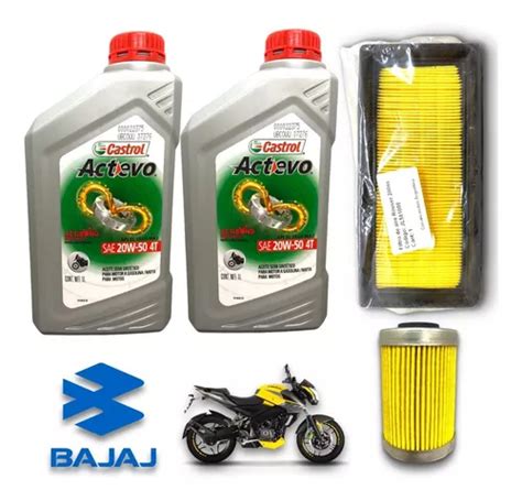 Kit Service Aceite Castrol Filtros Bajaj Rouser 200 Ns As