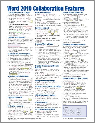 Buy Microsoft Word Collaboration Features Quick Reference Guide