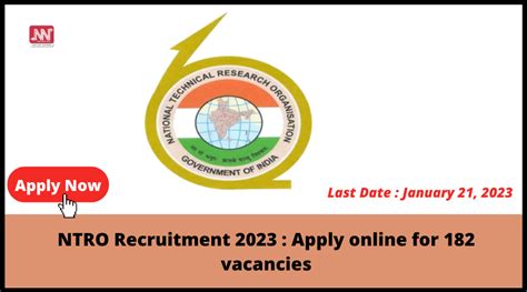 NTRO Recruitment 2023 Apply Online For 182 Vacancies