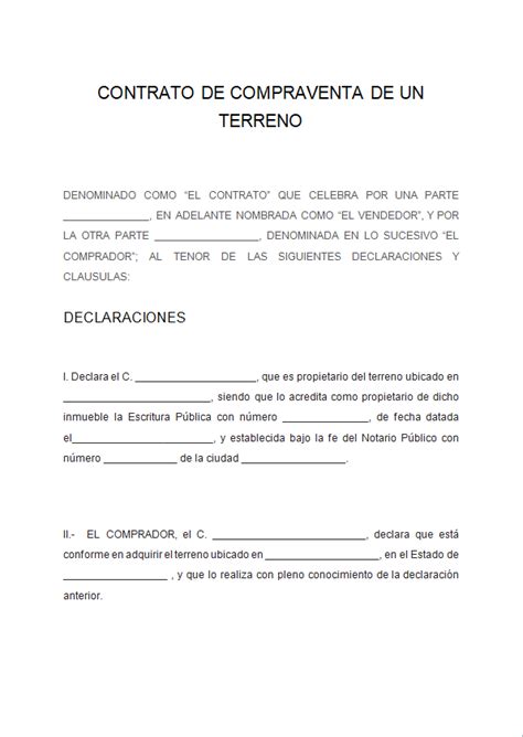 Contrato De Compraventa De Un Terreno Doc Image To U