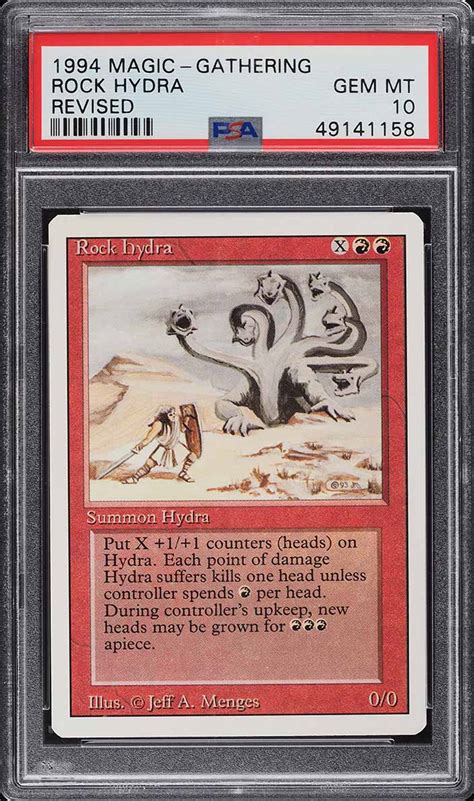 1994 Magic The Gathering Mtg Revised Rock Hydra Psa 10 Gem Mint Pwcc