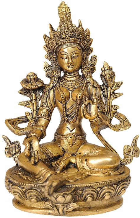 8 Tibetan Buddhist Deity Savior Green Tara In Brass Handmade Made In