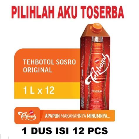 Teh Botol Sosro Kotak Original 1 Liter Harga 1 Dus Isi 12