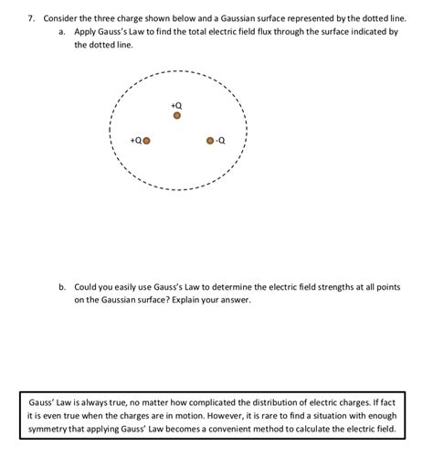 Solvedconsider The Three Charge Shown Below And A Gaussian Surface