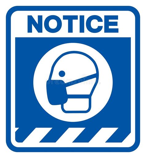 Notice Wear Mask Symbol Signvector Illustration Isolated On White