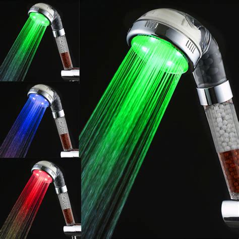 SPA Healthy Shower Head Phone with Negative Ion Filter & LED ...