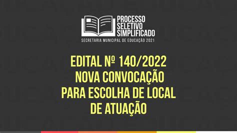 Educação Divulga Nova Convocação Para Escolha De Local De Trabalho No