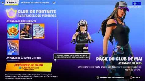 Nouveau PACK DU CLUB DE MAI SIRENE FNCS Boutique FORTNITE Du 1 MAI