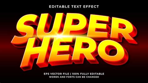 Premium Vector Super Hero 3d Editable Text Effect