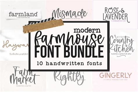 Modern Farmhouse Font Bundle Cricut Fonts Farmhouse Fonts Etsy