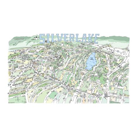 Silver Lake CA Map Print Hand-drawn L.A. California Art - Etsy