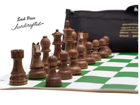 Paramount Dealz Vinyl Chess Mat Set Fide Wooden Pieces With Bag