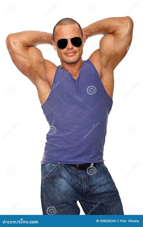 Muscular Man In Sunglasses Stock Image Image Of Male 59828243