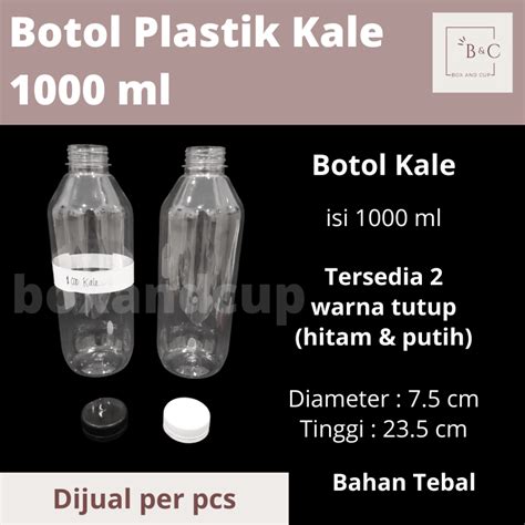 Jual Botol Plastik Pet Bulat Kale Ml Liter Bening Tutup Hitam