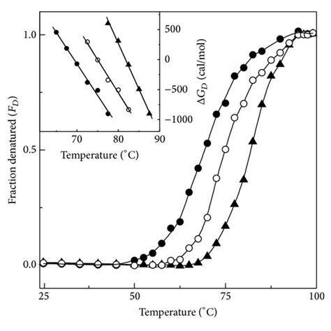 Normalized Transition Curves Of Thermal Induced Denaturation Of