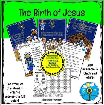 Christmas Nativity Birth Of Jesus Bible Story By Sunflower Promises