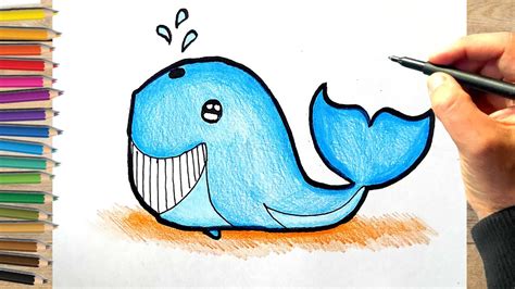 Comment Dessiner Une Baleine Bleue Facile Baleine Dessin Couleur