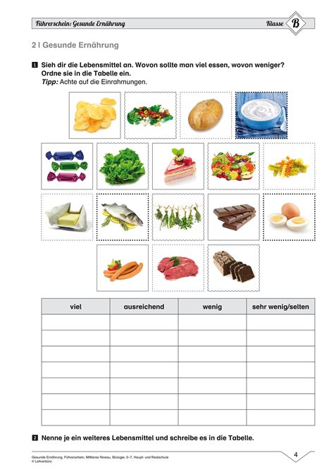 Arbeitsblatt Gesunde Ern Hrung Arbeitsbl Tter Ern Hrung Der Kostenlos